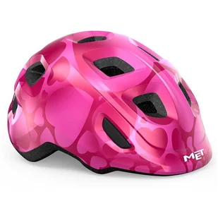 MET Hooray Pink Hearts/Glossy S (52-55 cm) Dziecięcy kask rowerowy - Kaski rowerowe - miniaturka - grafika 1