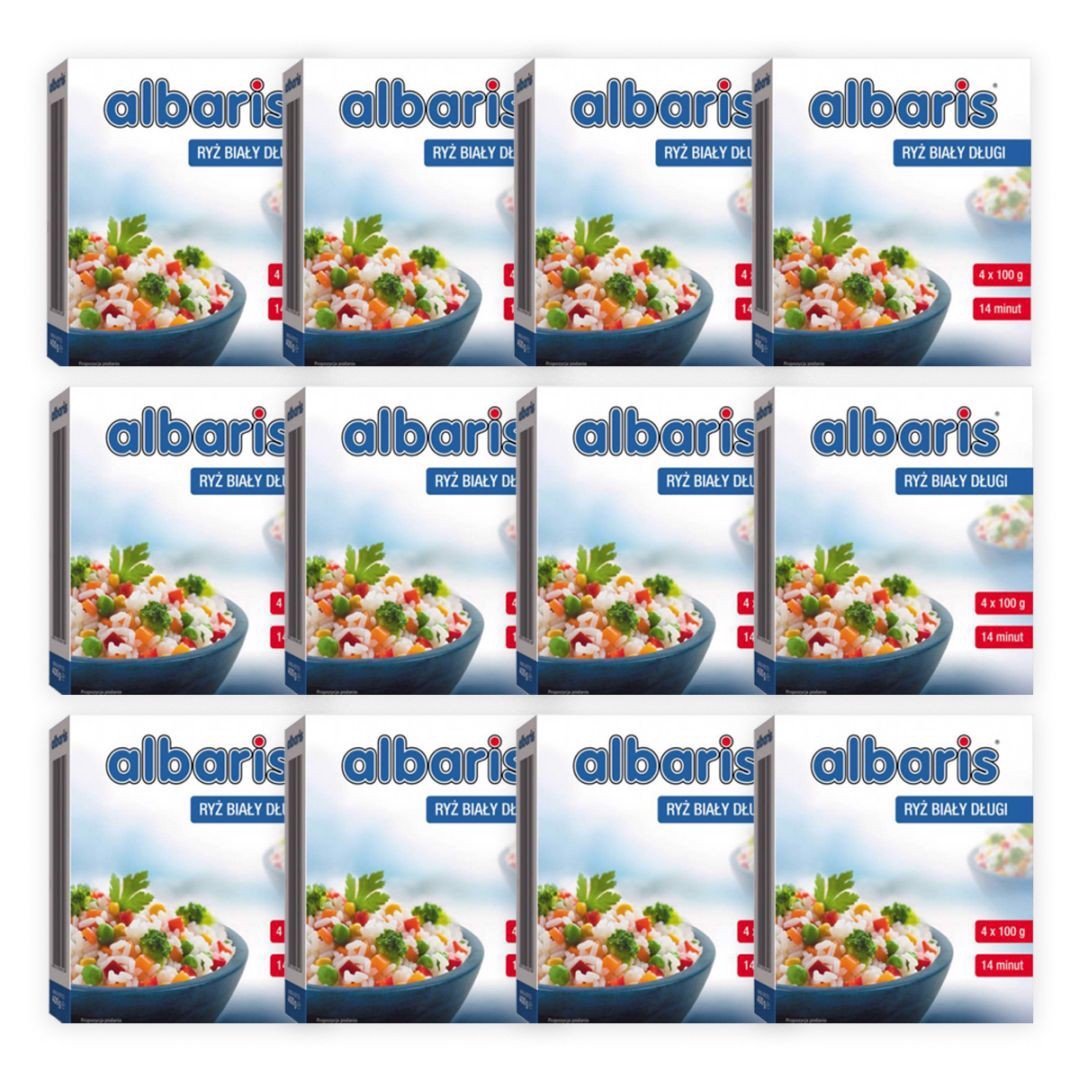 Sonko Albaris Ryż biały długoziarnisty 400 g (4 x 100 g) x 12 sztuk