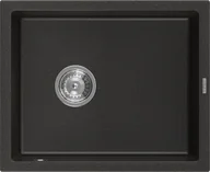 Zlewozmywaki - Mexen Pedro zlewozmywak granitowy 1-komorowy 560 x 460 mm, czarny/złoty metalik, syfon chrom - 6508561000-75 - miniaturka - grafika 1