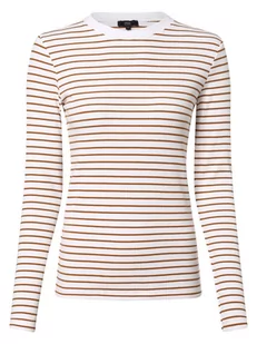 IPURI - Damska koszulka z długim rękawem, biały|brązowy - Koszule damskie - miniaturka - grafika 1