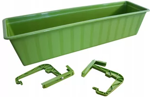 SKRZYNKA BALKONOWA DONICZKA + HAKI 60CM zielona - Skrzynie ogrodowe - miniaturka - grafika 1
