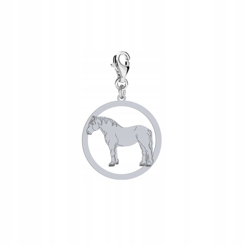 Charms Srebrny z Koń Perszeron 925 Biżuteria Prezent DEDYKACJA GRATIS