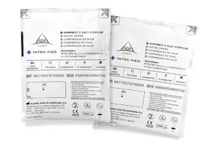 Intra Med, Compress Kompresy Sterylne, 7,5 X7,5 Cm "A 3 X 100 - Apteczki i materiały opatrunkowe - miniaturka - grafika 1