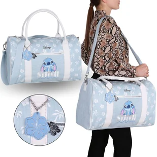 Disney Stitch Niebieska MŁODZIEŻOWA torba podróżna, torba turystyczna, BAGAŻ PODRĘCZNY do samolotu 44x18x26cm - Akcesoria podróżnicze - miniaturka - grafika 1