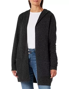VERO MODA TALL Damski kardigan Vmdoffy Ls Open Hood Cardi Ga Noos TLL, Czarny/szczegóły: melanż, M wysoki - Swetry damskie - miniaturka - grafika 1