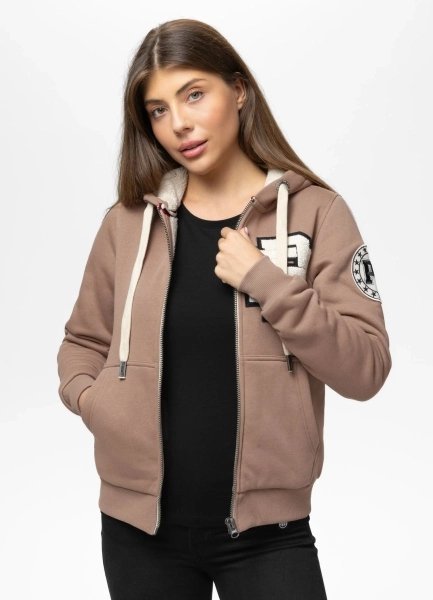 Bluza damska z kapturem ZIP Pit Bull Ruffina PB jasno brązowa XL