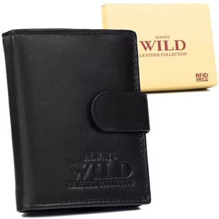 Elegancki, skórzany portfel męski na zatrzask — Always Wild - Portfele - miniaturka - grafika 1