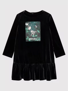 Sukienki i spódniczki dla dziewczynek - Kenzo Kids Sukienka codzienna K12065 Czarny Regular Fit - grafika 1