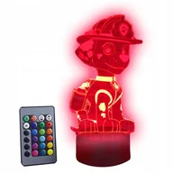 Samochody i pojazdy dla dzieci - LAMPKA 3D LED PSI PATROL MARSHALL MIX USB / PILOT RGB - miniaturka - grafika 1