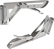 Zawiasy, okucia i inne akcesoria - Składane uchwyty ścienne, 2 sztuki, wytrzymałe, składane uchwyty ścienne do kuchni, biura i sypialni (srebrne - 350 mm) - miniaturka - grafika 1