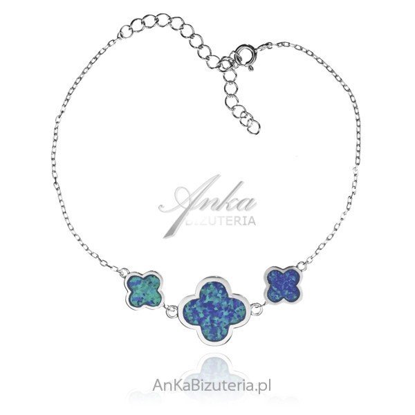 ankabizuteria.pl Bransoletka srebrna z niebieskim opalem KONICZYNKA