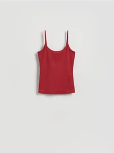 Reserved - Gładki top na ramiączkach - czerwony - Koszulki i topy damskie - miniaturka - grafika 1