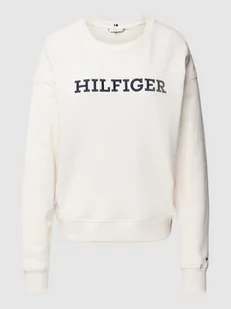 Bluza z bawełny z detalem z logo - Bluzy damskie - miniaturka - grafika 1