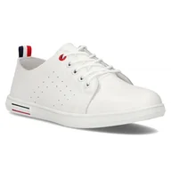 Trampki damskie - Skórzane trampki damskie Filippo DP3508/23 WH biały - miniaturka - grafika 1