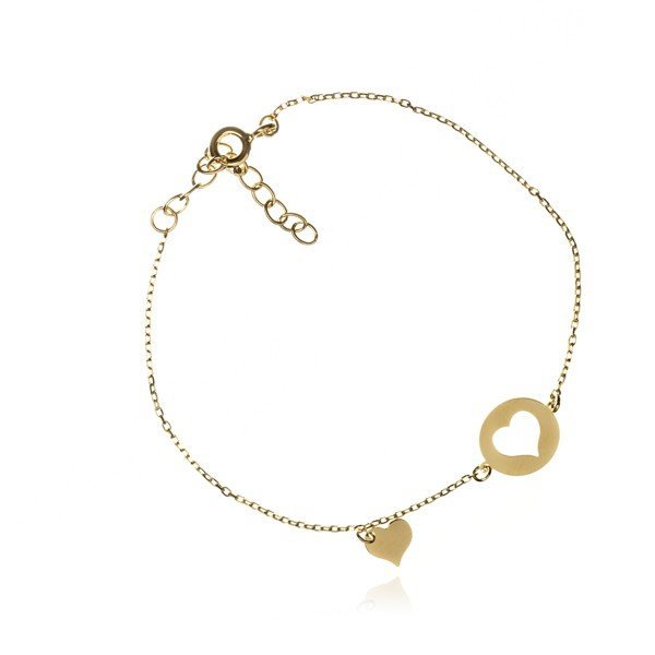 ankabizuteria.pl Bransoletka srebrna pozłacana serduszko w kółku