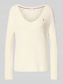 Swetry damskie - Sweter z dzianiny o kroju regular fit z czystej bawełny - miniaturka - grafika 1