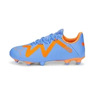 Piłka nożna - PUMA Future Play FG/AG JR buty piłkarskie, niebieski, błyszczący, biały, pomarańczowy, 3 UK - miniaturka - grafika 1