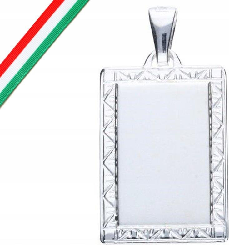 Srebrna zawieszka 925 blaszka grawerowana 3,48g elegancka na prezent modna