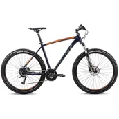 Rowery - Rower męski górski Romet Rambler R7.3 27 L(20") granatowy/pomarańczowy - miniaturka - grafika 1