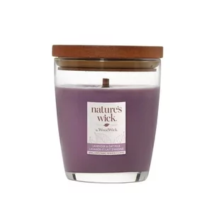 ŚWIECA ZAPACHOWA Z DREWNIANYM KNOTEM WOODWICK NW MEDIUM TUMBLER LAVENDER & OAT MILK - Księgarnia OUTLET - miniaturka - grafika 1