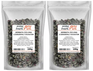 HERBATA ZIELONA ŻURAWINA GRANAT 200g Owocowa Liściasta naturalna Kol-Pol - Herbata - miniaturka - grafika 1