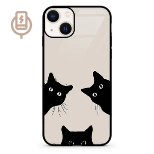 Czarne koty - iPhone 13 Etui szklane flexible indukcyjne - Etui i futerały do telefonów - miniaturka - grafika 1