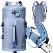 Torby podróżne - Plecak Torba Podróżna Turystyczna Sportowa Siłownia Wodooporna Bagaż Niebieski - miniaturka - grafika 1