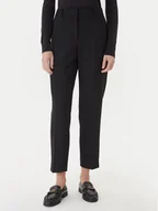 Spodnie sportowe damskie - Tommy Hilfiger Spodnie materiałowe WW0WW48355 Czarny Straight Fit - miniaturka - grafika 1