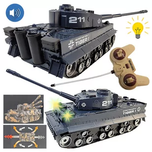 Czołg Na Radio Tygrys R/C Zdalnie Sterowany ze Świecącymi Reflektorami LED - Zabawki zdalnie sterowane - miniaturka - grafika 1