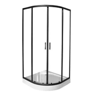 Kabiny prysznicowe - Kabina prysznicowa Durasan DAKALI 80x80, niski brodzik, profil czarny mat - miniaturka - grafika 1