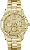 Zegarki męskie - Zegarek męski Guess GW0990G2 CYRKONIE złoty - miniaturka - grafika 1