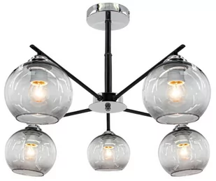 MLAMP Modernistyczna LAMPA sufitowa ELM1859/5 8C BL MLAMP szklana OPRAWA loftowa molecular chrom czarna ELM1859/5 8C BL - Lampy sufitowe - miniaturka - grafika 1