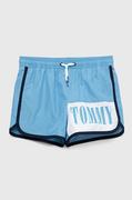 Spodnie i spodenki dla chłopców - Tommy Hilfiger szorty kąpielowe dziecięce kolor niebieski z nadrukiem - miniaturka - grafika 1