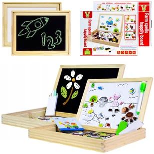 Drewniana wielofunkcyjna tablica edukacyjna 2w1 - Tablice dla dzieci - miniaturka - grafika 1