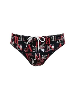 Emporio Armani Swimwear Men's Emporio Armani All Over Logo Low Swim Briefs, Navy Blue, 52, granatowy - Kąpielówki męskie - miniaturka - grafika 1
