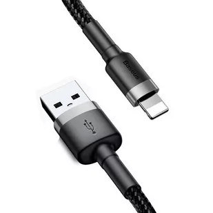 Baseus kabel Cafule USB - Lightning 0,5 m 2,4A szaro-czarny - Kable komputerowe i do monitorów - miniaturka - grafika 1