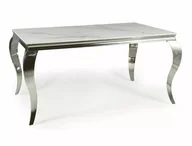 Stoły - Stół do jadalni glamour PRINCE CERAMIC BIAŁY CALACATTA/CHROM 180X90 - miniaturka - grafika 1