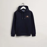 Bluzy męskie - Męska Bluza GANT D2. MEDIUM ARCHIVE SHIELD HOODIE 2047076.433 – Granatowy - miniaturka - grafika 1
