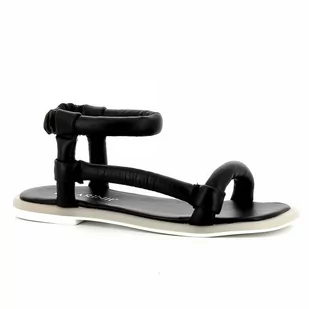 Czarne skórzane sandały z modnymi paskami CARINII - Carinii - Sandały damskie - miniaturka - grafika 1