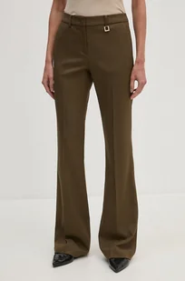 Joop! spodnie damskie kolor zielony dzwony high waist 30043405 - Spodnie damskie - miniaturka - grafika 1