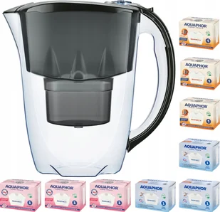 Dzbanek filtrujący Aquaphor Amethyst 2,8l +9 wkładów 3 + 3H + 3Mg, czarny - Dzbanki filtrujące - miniaturka - grafika 1
