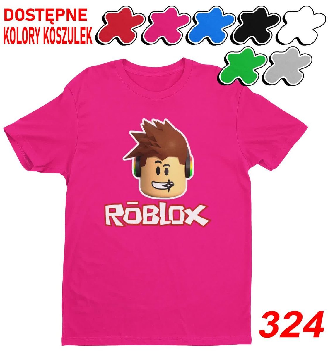 Dziecięca Koszulka T-Shirt Z Nadrukiem Wybór Duży Roblox Gry -M 134-140