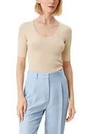 Swetry damskie - s.Oliver BLACK LABEL Damski sweter z krótkim rękawem Slim Fit z krótkim rękawem, model: 38 - miniaturka - grafika 1