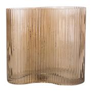 Wazony i flakony - Jasnobrązowy szklany wazon PT LIVING Wave, wys. 18 cm - miniaturka - grafika 1