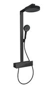 Zestawy prysznicowe - Hansgrohe Rainfinity - Zestaw prysznicowy z termostatem, średnica 25 cm, 3 strumienie,  czarny mat 28742670 - miniaturka - grafika 1