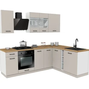 Zestaw szafek kuchennych, Cashmere/Dąb Evoke, 240/180 x Regulowany x 48,5 cm - Meble kuchenne Zestaw szafek kuchennych, Cashmere/Dąb Evoke, 240/180 x Regulowany x 48,5 cm - Meble kuchenne - miniaturka - grafika 1