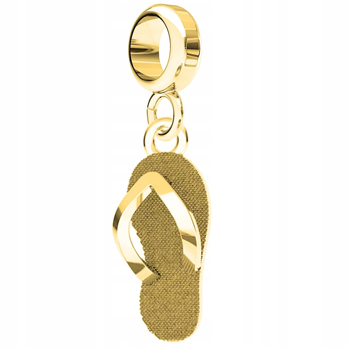 Charms Złoty z Klapkiem Sandałem But Bucik Sandał Japonki SREBRO 925