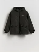 Kurtki i płaszcze dla chłopców - Reserved - Ocieplana kurtka parka - ciemnoszary - miniaturka - grafika 1