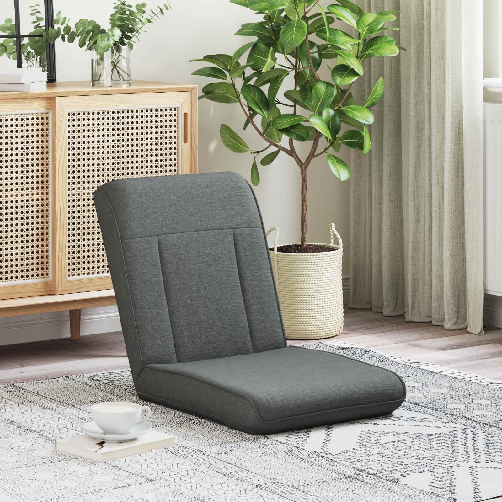 vidaXL vidaXL Krzesło na podłogę Ciemnoszary 50 x 73 x 60 cm tkanina