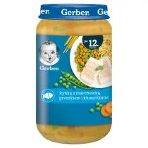 Gerber Obiadek - Rybka z marchewką, groszkiem i kluseczkami 250 g - Dania dla dzieci - miniaturka - grafika 2